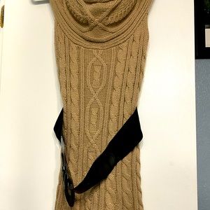 Women’s tan woven sweater style long sleeveless shirt forever 21, h&m style